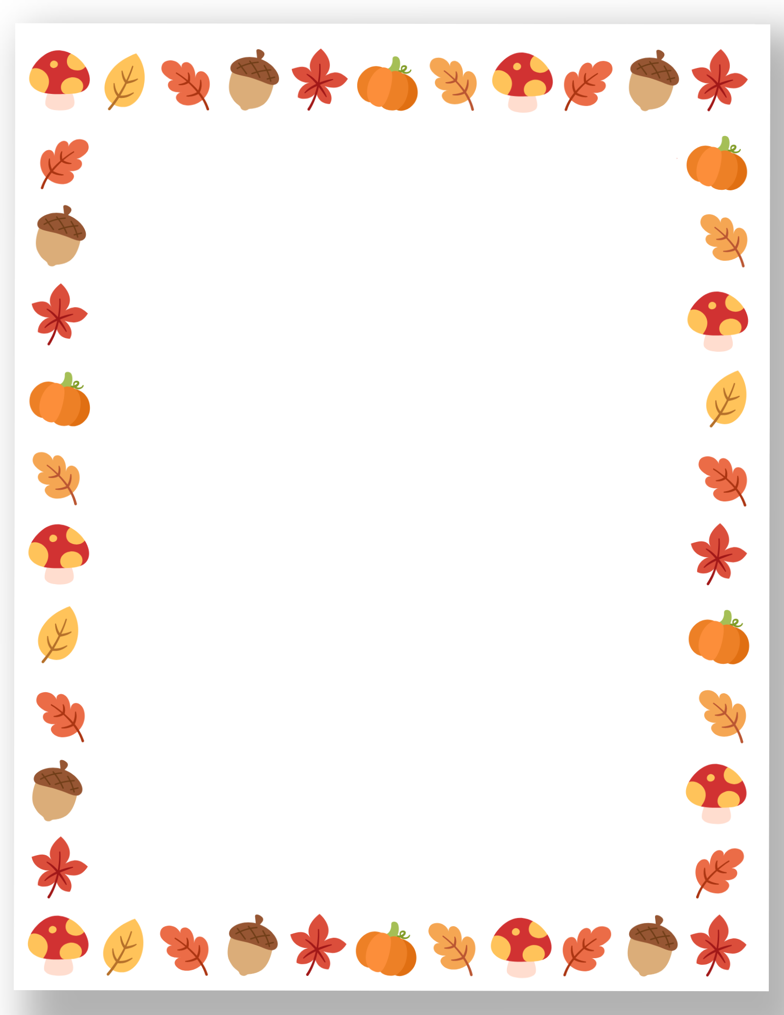 free printable fall page borders — gathering beauty